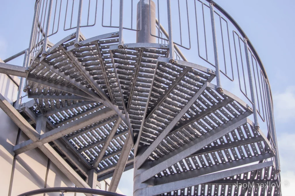 What features should an outdoor spiral staircase have?