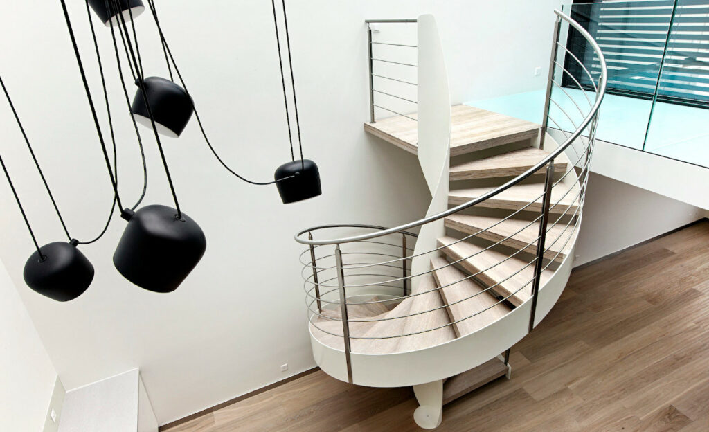 Modern spiral staircase but also traditional types