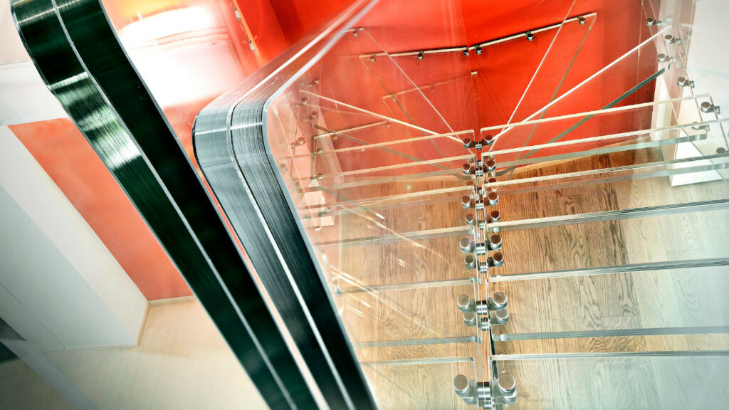 Glass stairs and glass staircase panels
